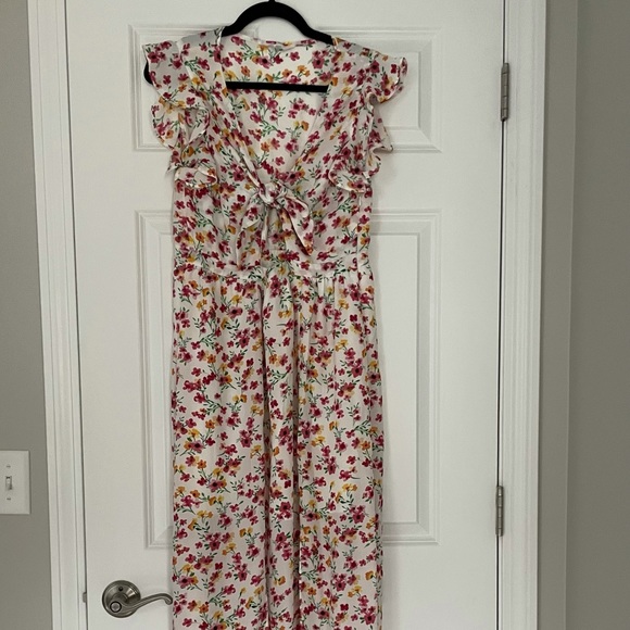 Jack by BB Dakota floral, tie-front, maxi dress - Picture 1 of 5